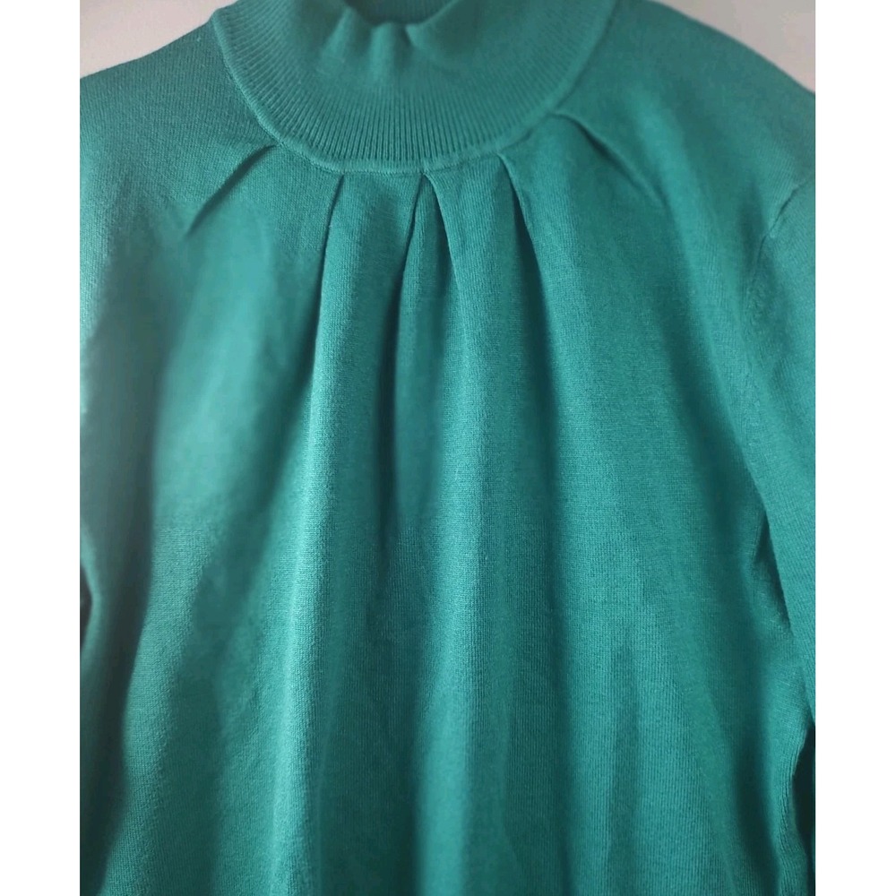 Investments Kelly Green Cashmere Turtleneck Sweater Womens Size Large